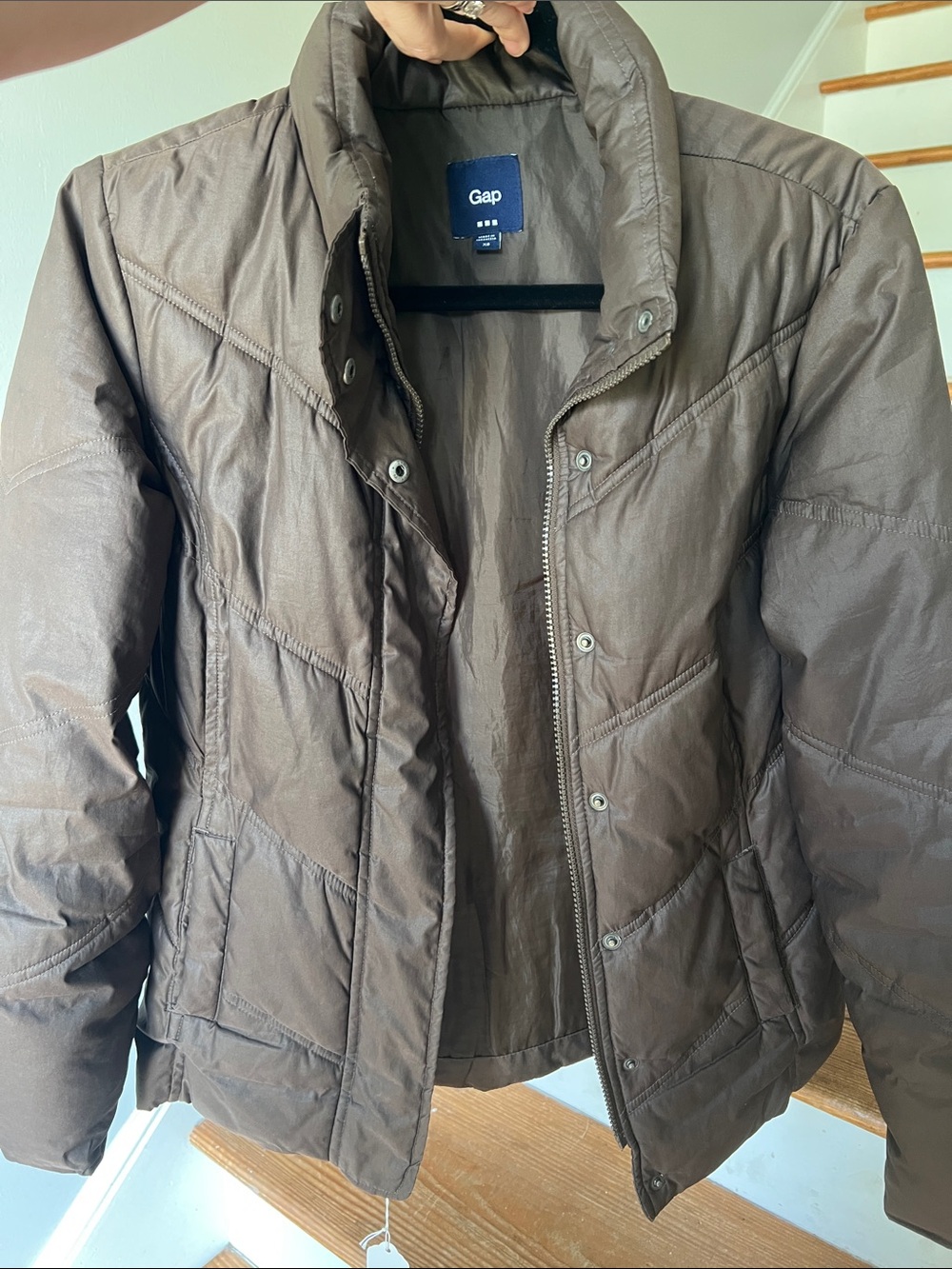 GAP Women's over sized Quilted Puffer Jacket in  Brown XS - oversize